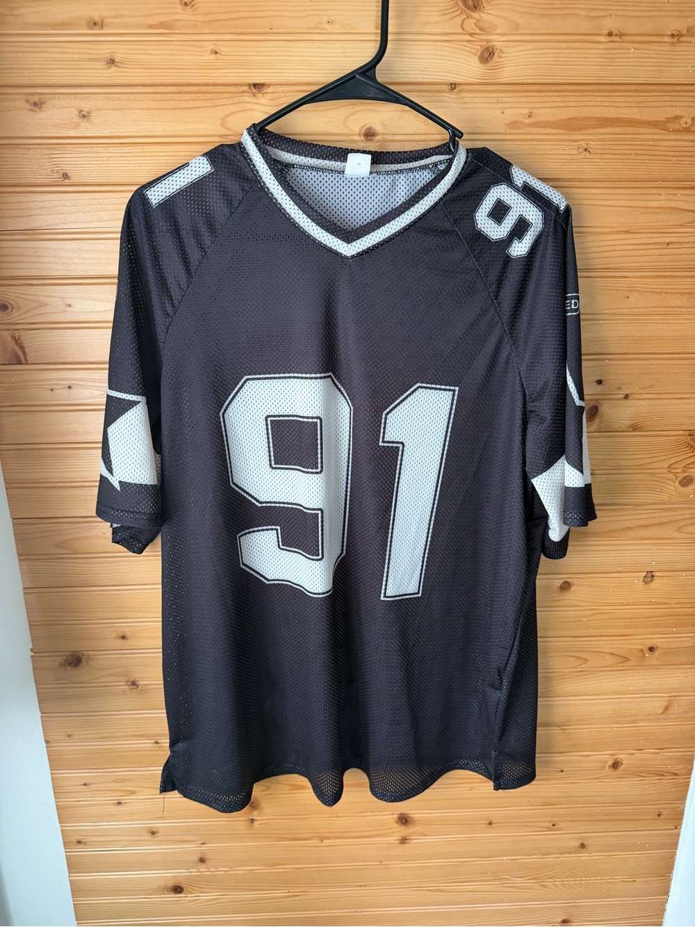 Black Number 91 Mesh Football Jersey - Unbranded